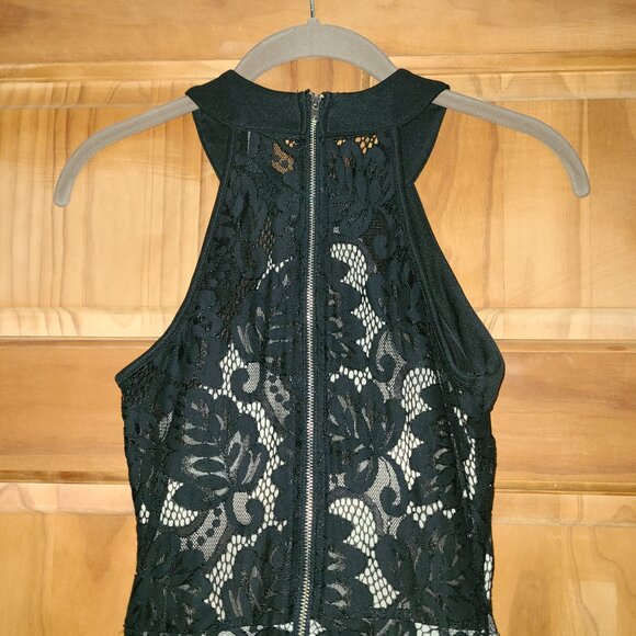 Windsor Black Lace High Neck Layered Mini Dress - Picture 5 of 6